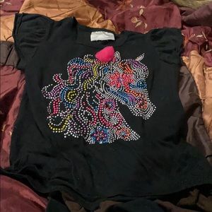 Beaded rainbow Unicorn tee.